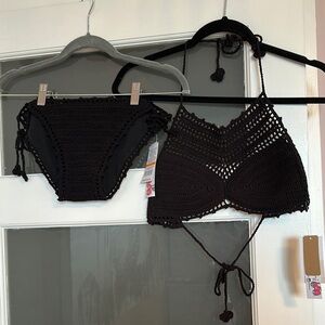 The Bikini Lab Black Crochet Bikini Set